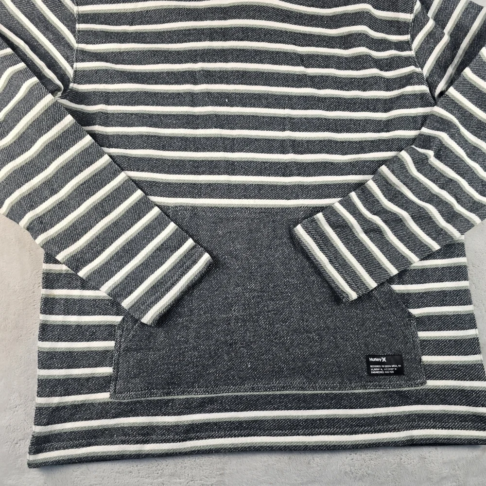 NWT Hurley Pullover Hoodie Mens Medium Striped Blue Green White New